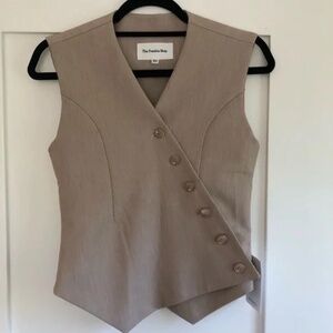 The Frankie Shop Maesa Cross Taupe Waistcoat Vest Size XS